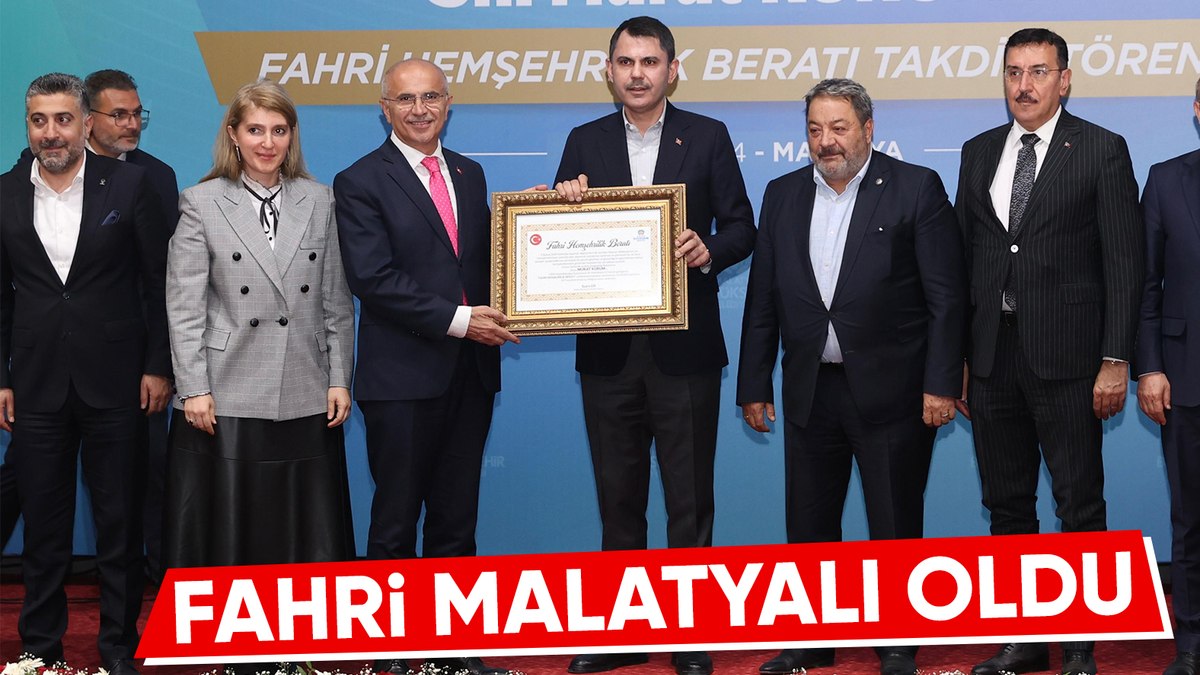Murat Kurum’a Malatya Fahri Hemşehrilik Beratı takdim edildi